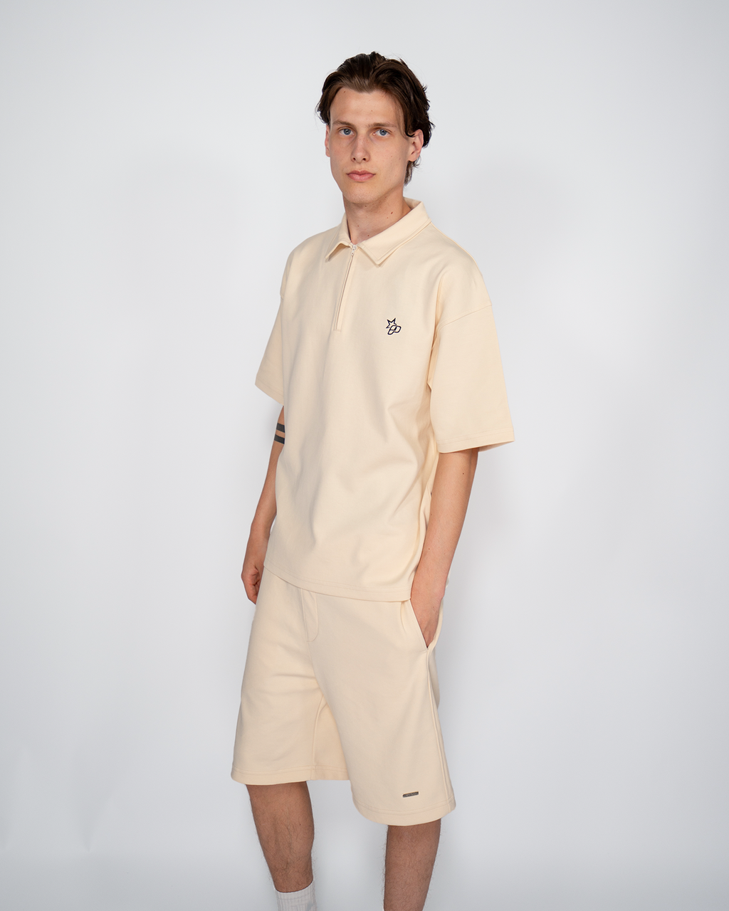 Premium Quarterzip Shirt Cream