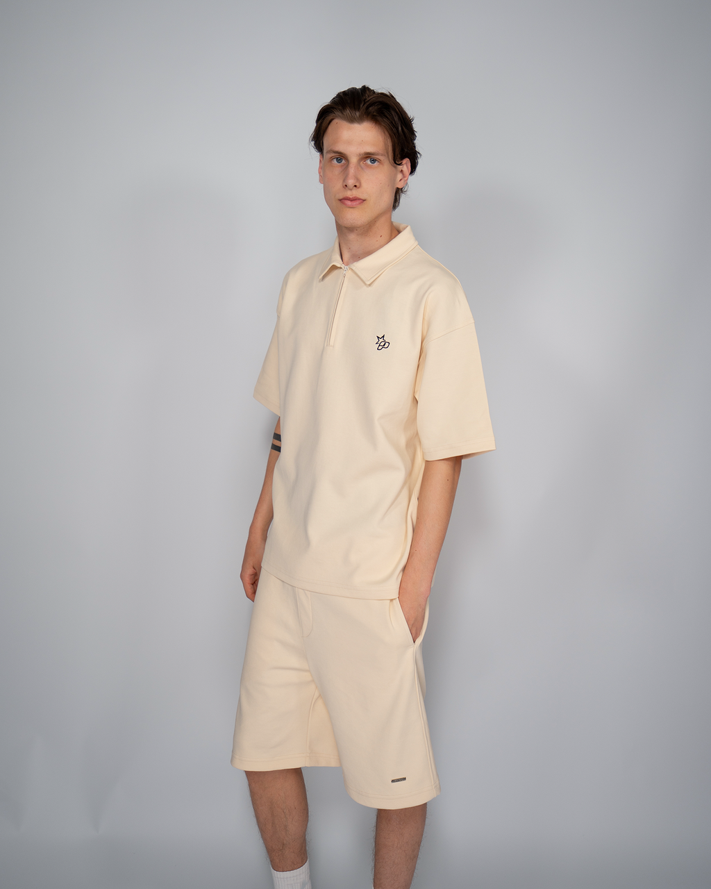 Premium Quarterzip Shirt Cream