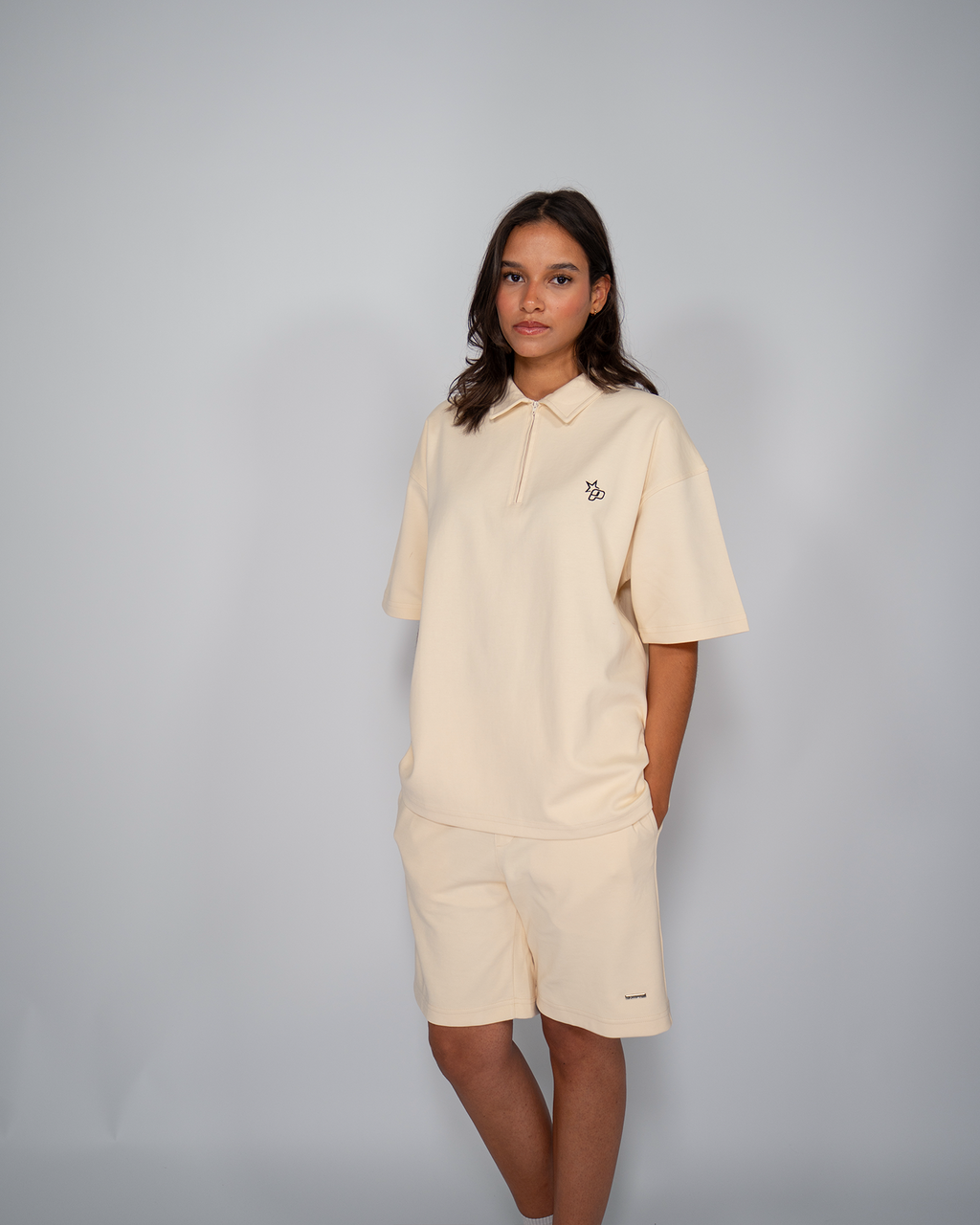 Premium Quarterzip Shirt Cream