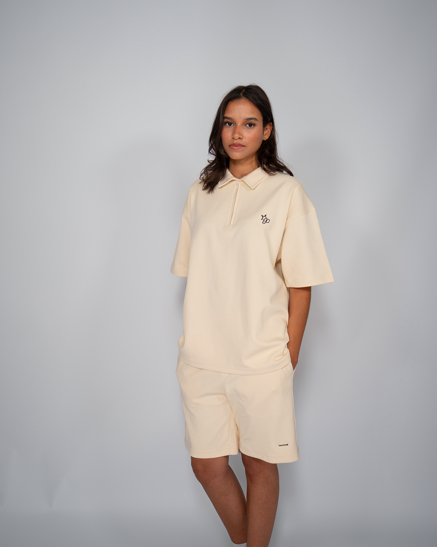 Premium Quarterzip Shirt Cream