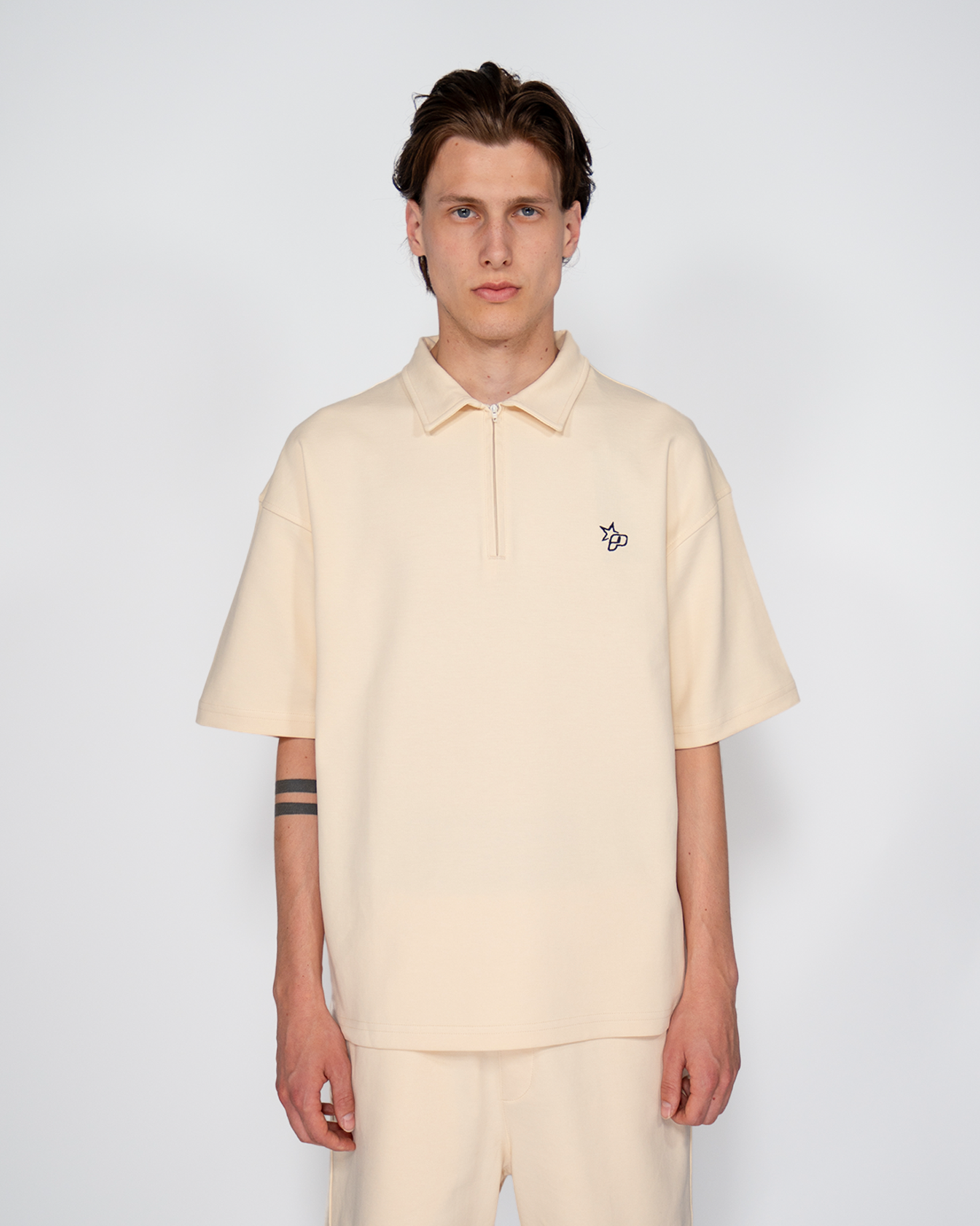 Premium Quarterzip Shirt Cream