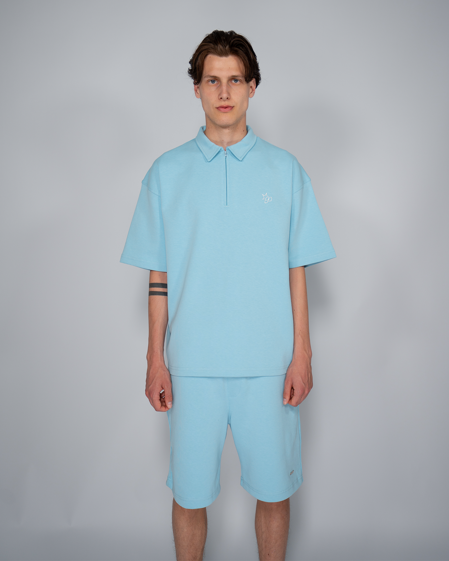 Premium Quarterzip Shirt Ice Blue