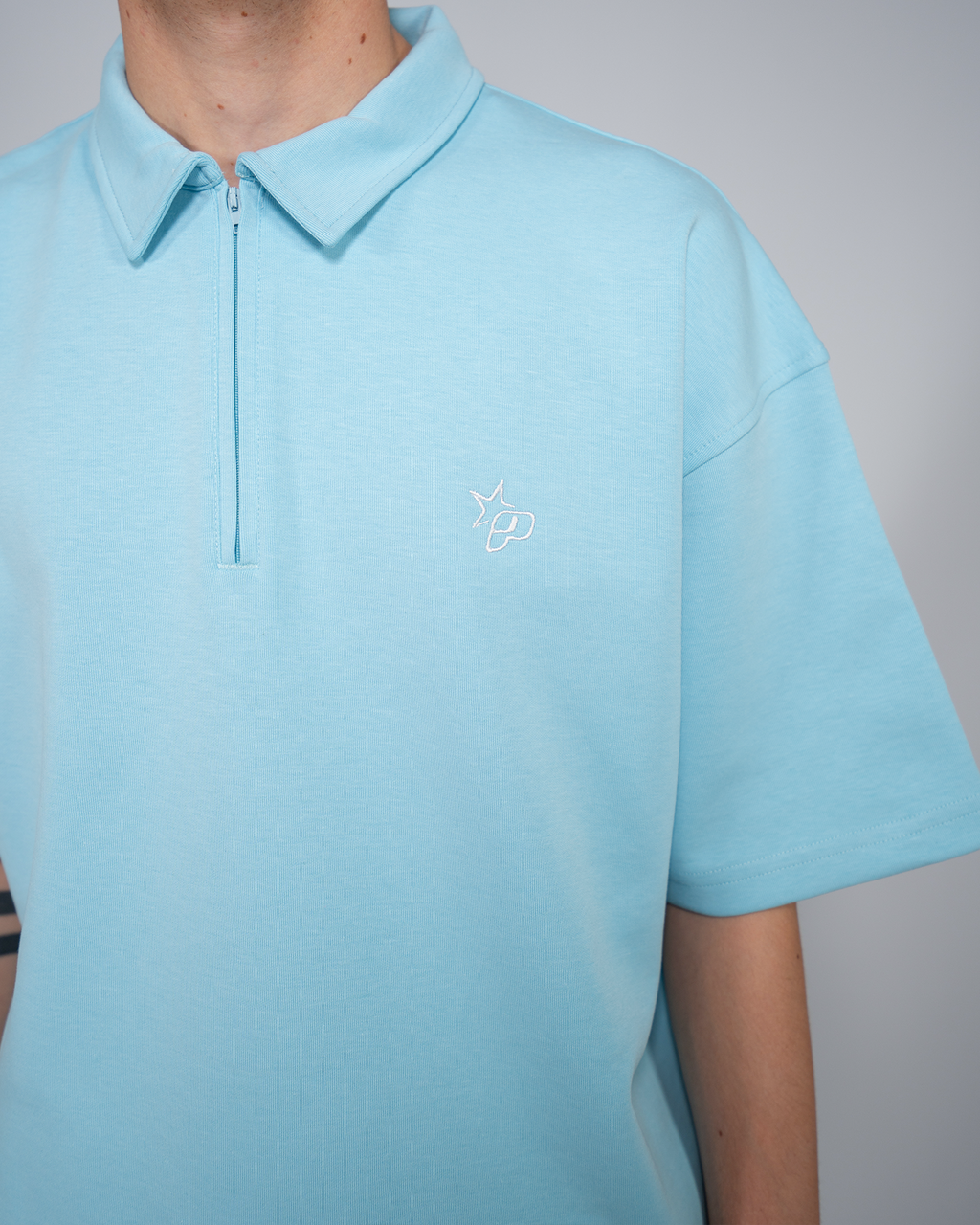 Premium Quarterzip Shirt Ice Blue