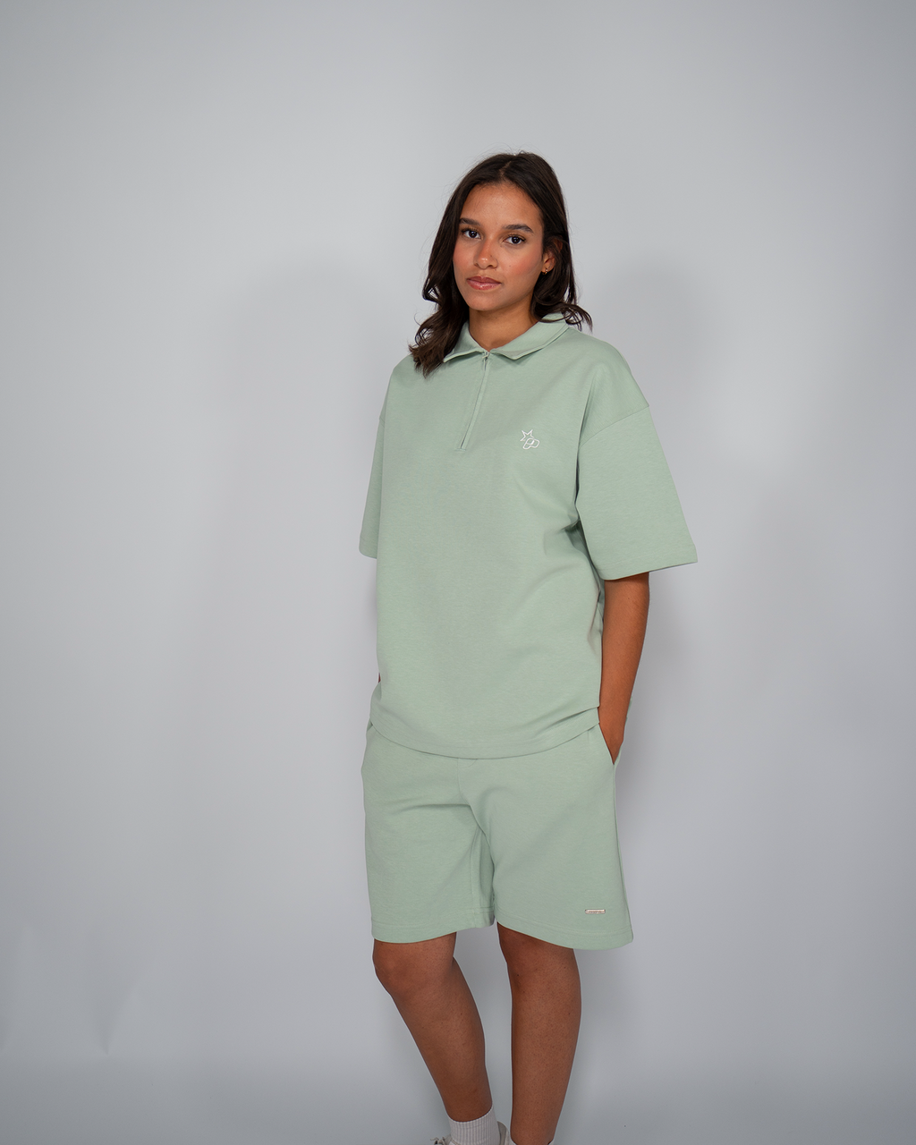 Premium Quarterzip Shirt Soft Green