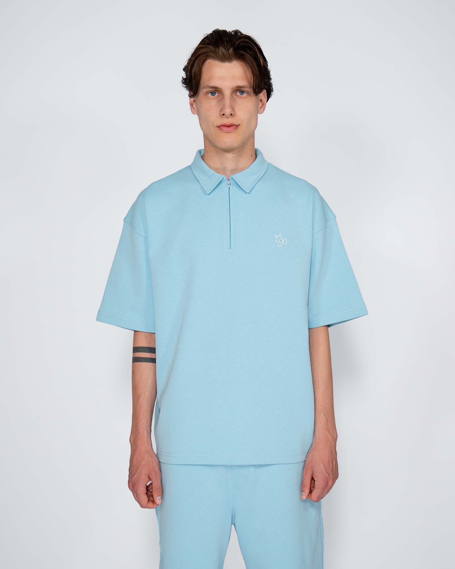 Premium Quarterzip Shirt Ice Blue