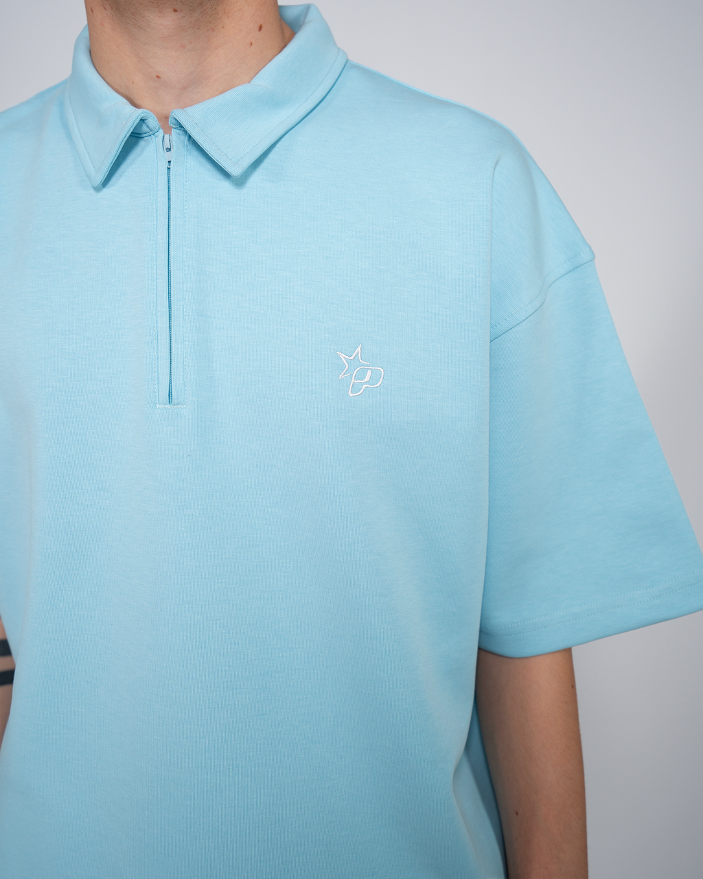 Premium Quarterzip Shirt Ice Blue