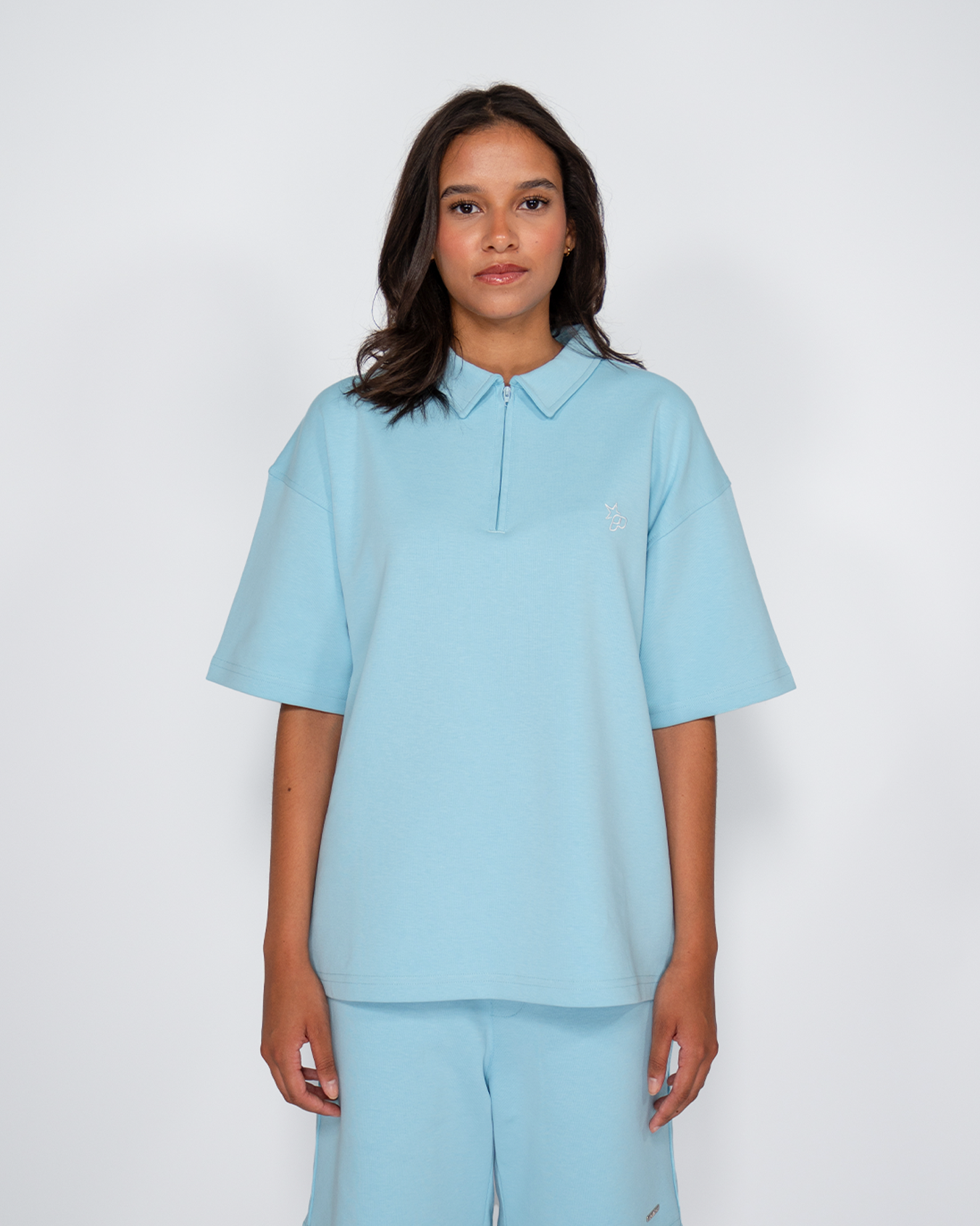 Premium Quarterzip Shirt Ice Blue