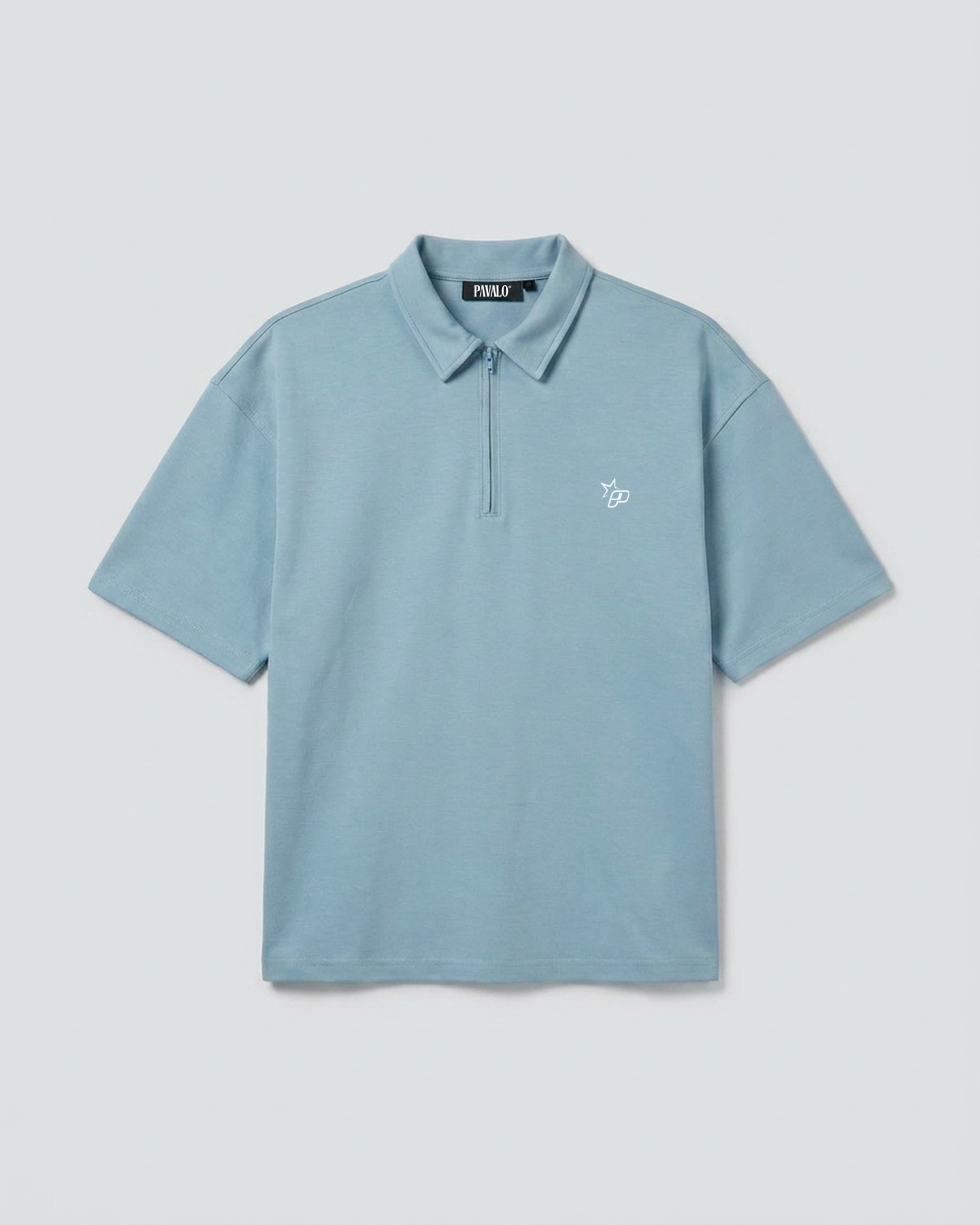 Premium Quarterzip Shirt Soft Blue