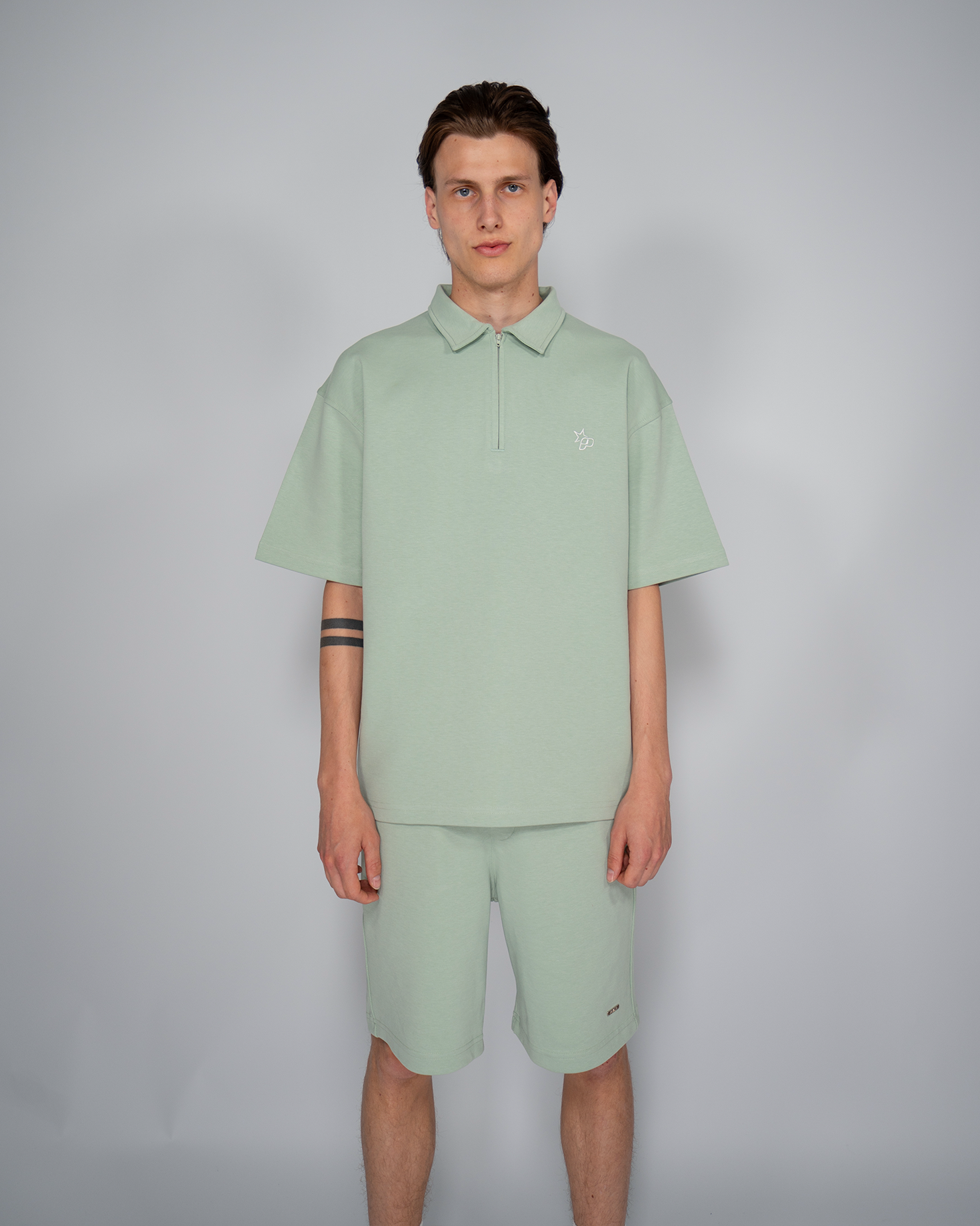 Premium Quarterzip Shirt Soft Green