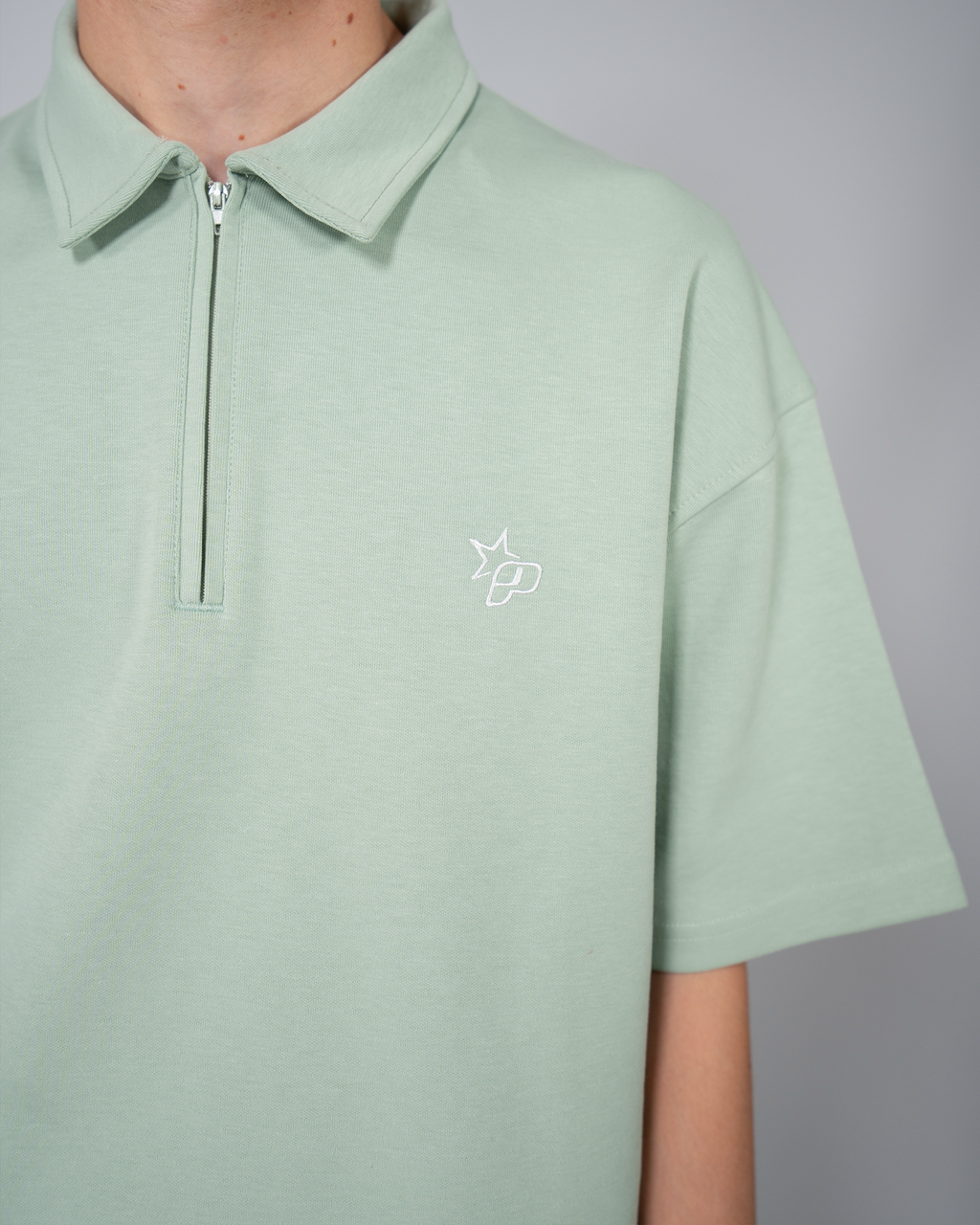 Premium Quarterzip Shirt Soft Green