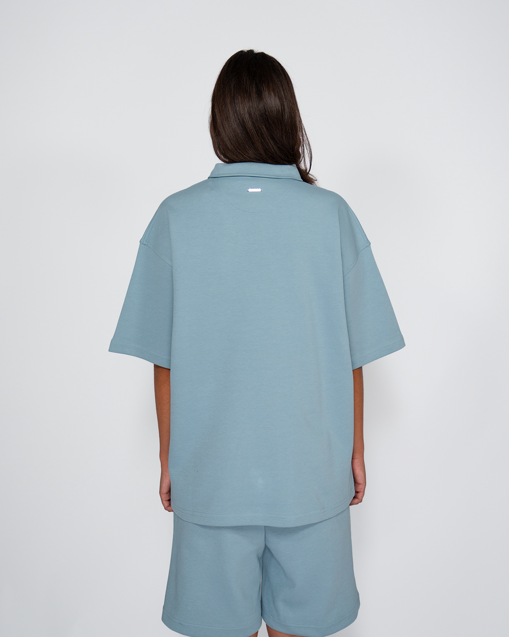 Premium Quarterzip Shirt Soft Blue