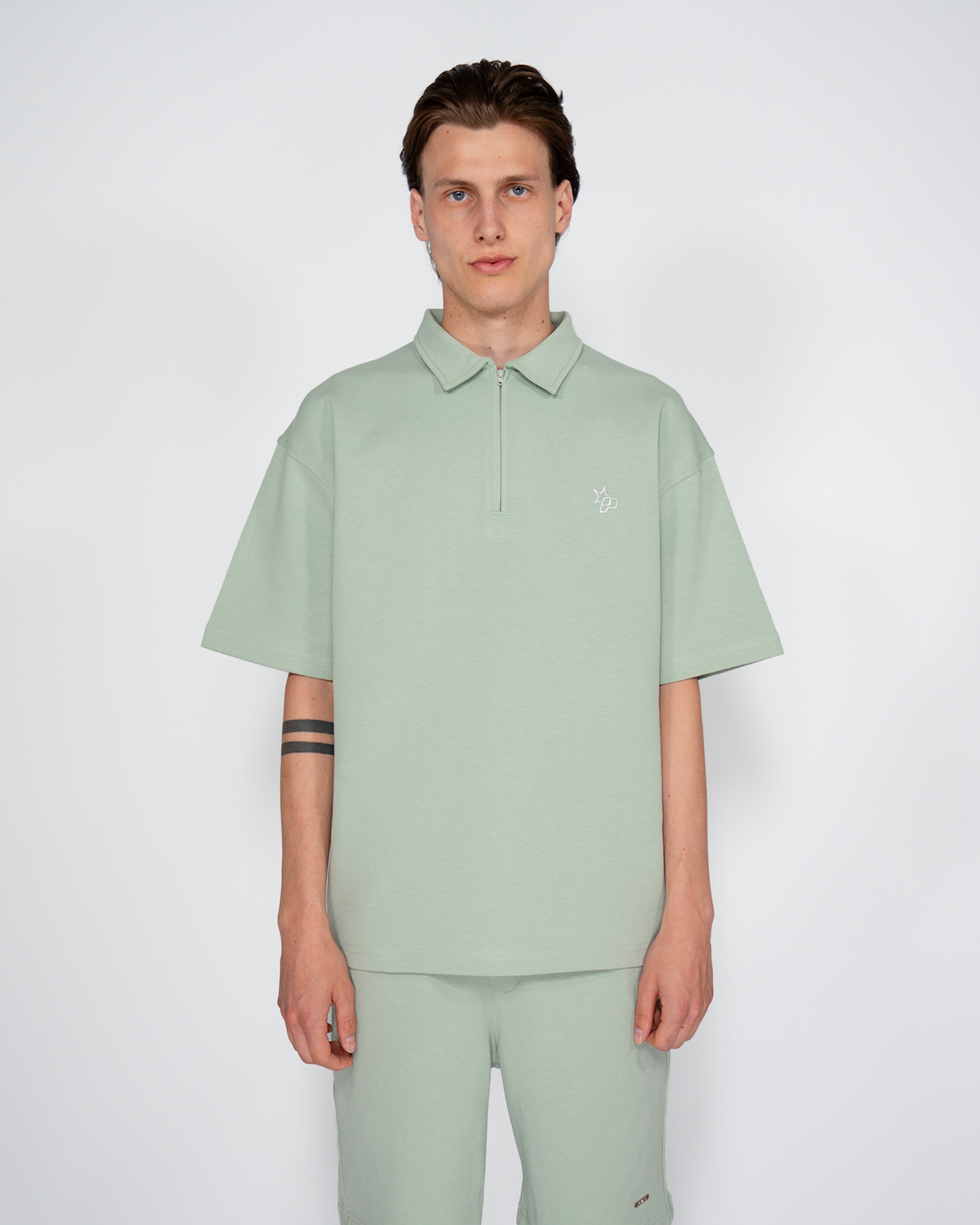 Premium Quarterzip Shirt Soft Green