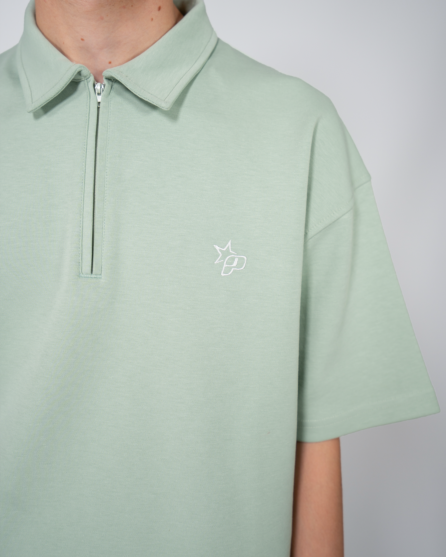 Premium Quarterzip Shirt Soft Green