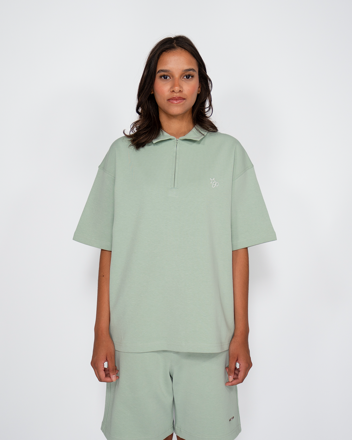 Premium Quarterzip Shirt Soft Green