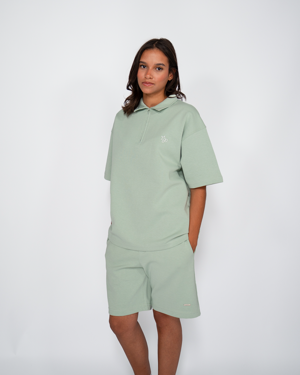 Premium Quarterzip Shirt Soft Green