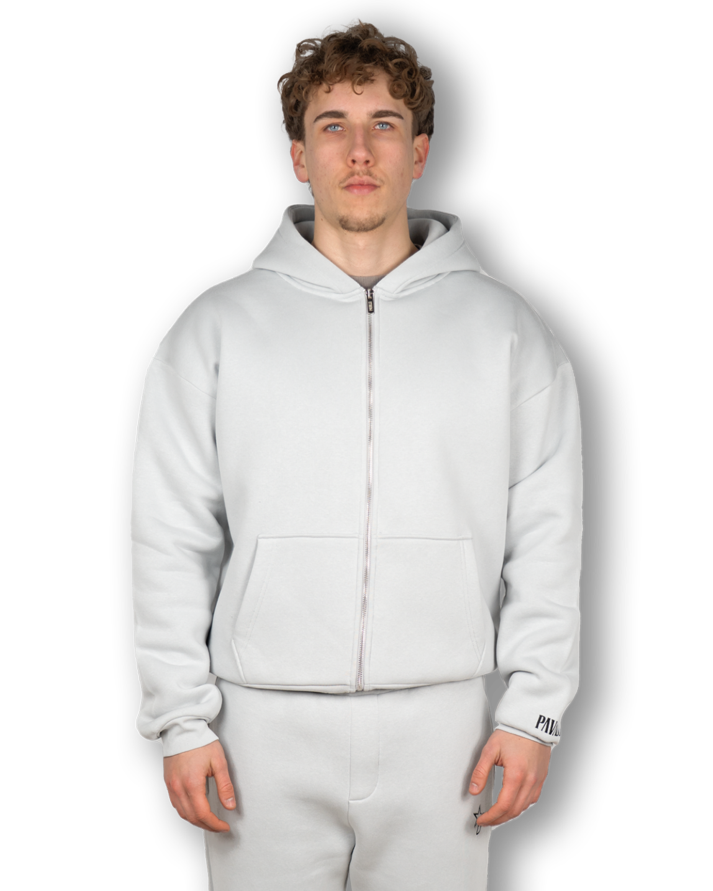 PAVALO® Premium Zip-Hoodie Aschgrau