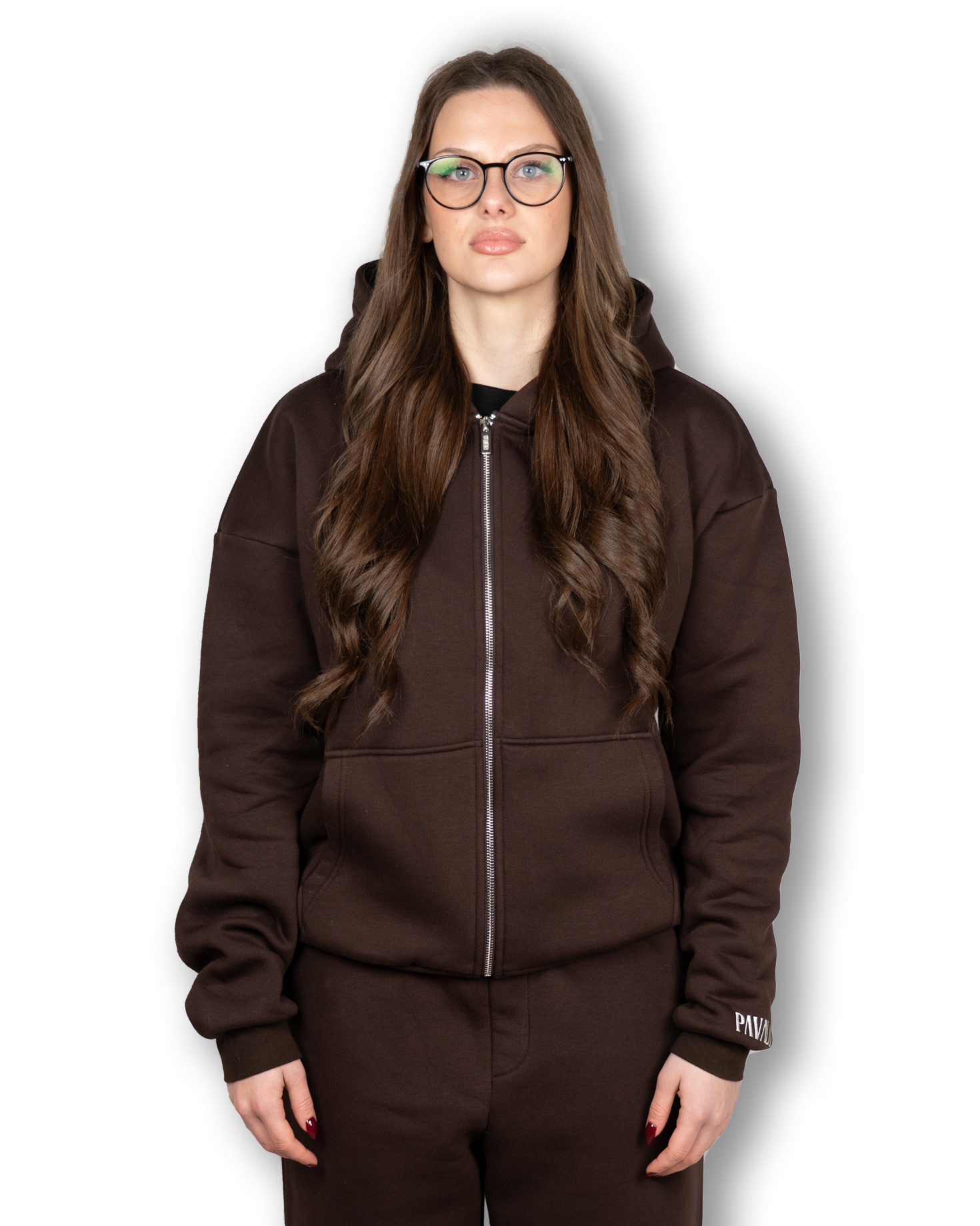 PAVALO® Premium Zip-Hoodie Chocolate Braun