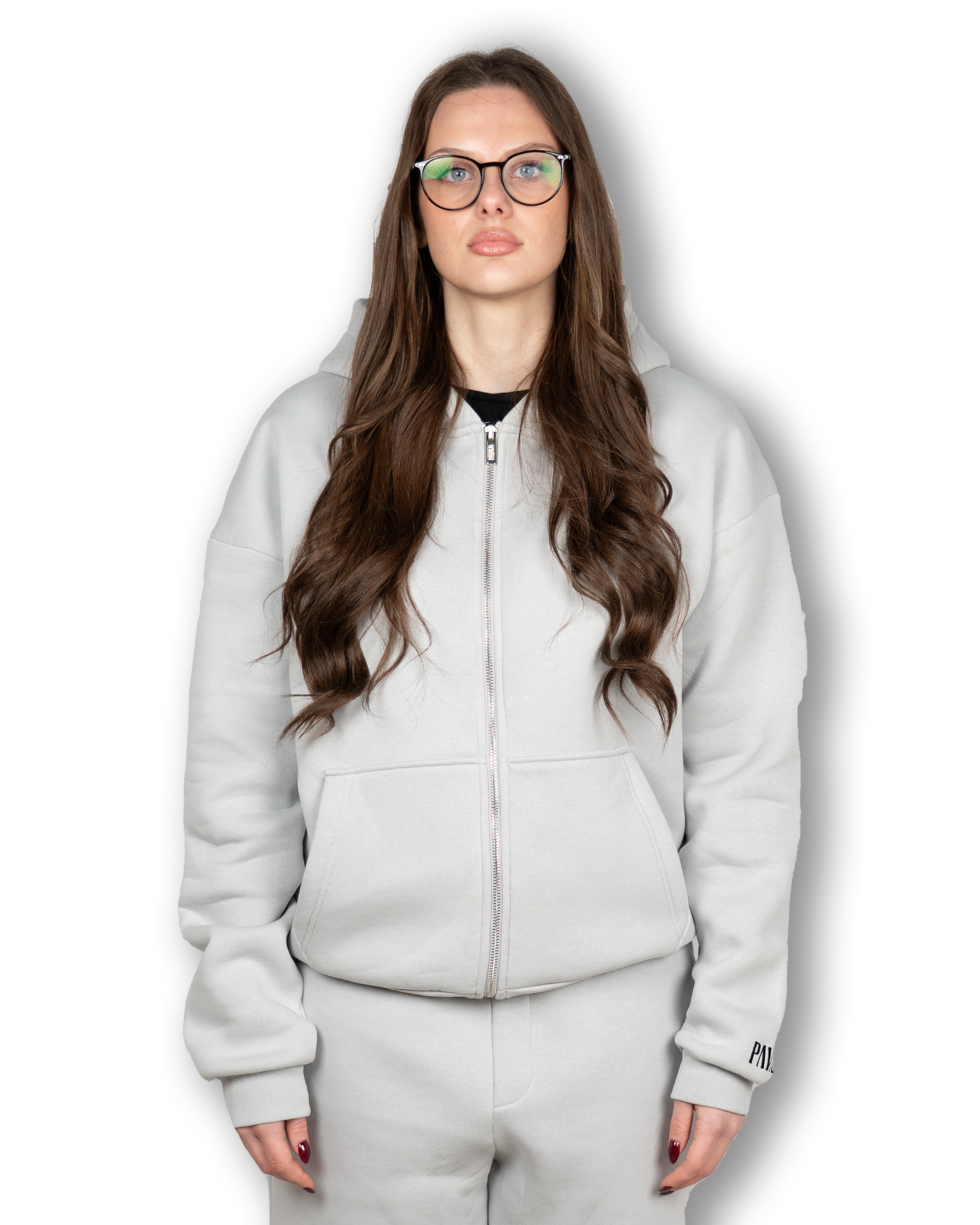 PAVALO® Premium Zip-Hoodie Aschgrau