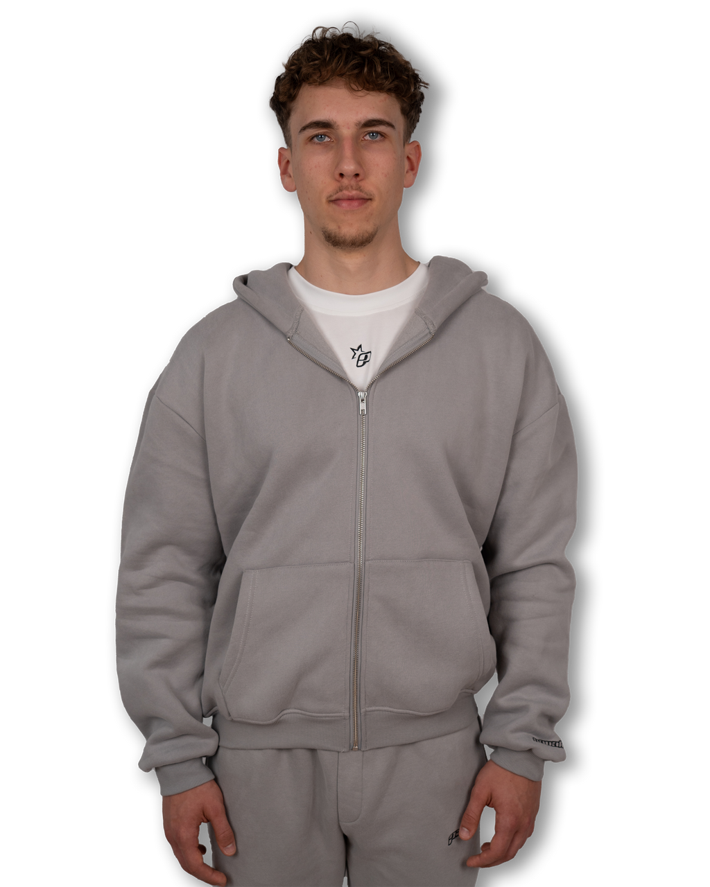 PAVALO® Zip-Hoodie Aschgrau