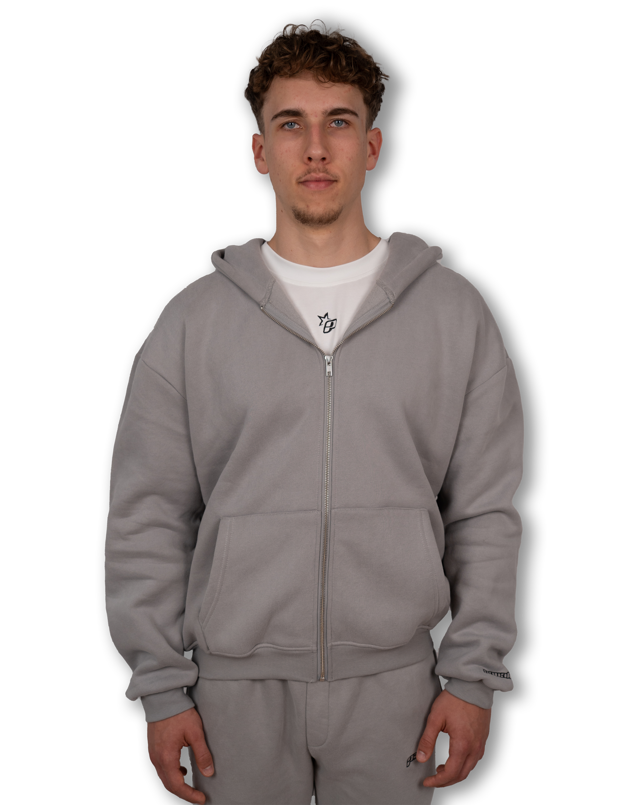 PAVALO® Zip-Hoodie Aschgrau